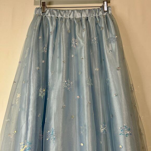 EleStory Women’s Tulle Snowflake Sequin Maxi Skirt Light Blue Size Small NWT - Picture 2 of 7